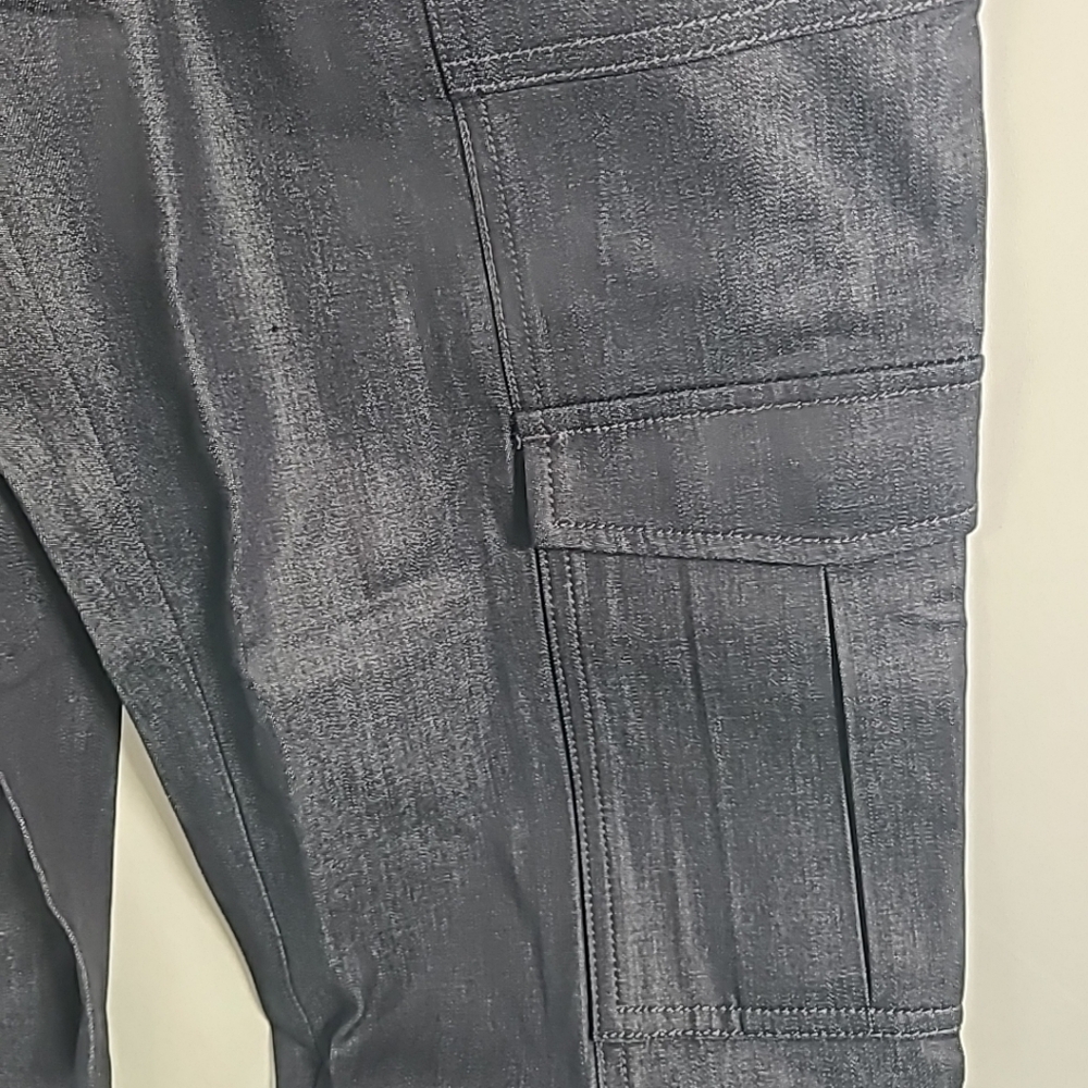 Cinq a Sept Giles Denim Pull On Elastic Cargo Jogger Pants Raw Indigo Blue Sz S - Picture 4 of 8